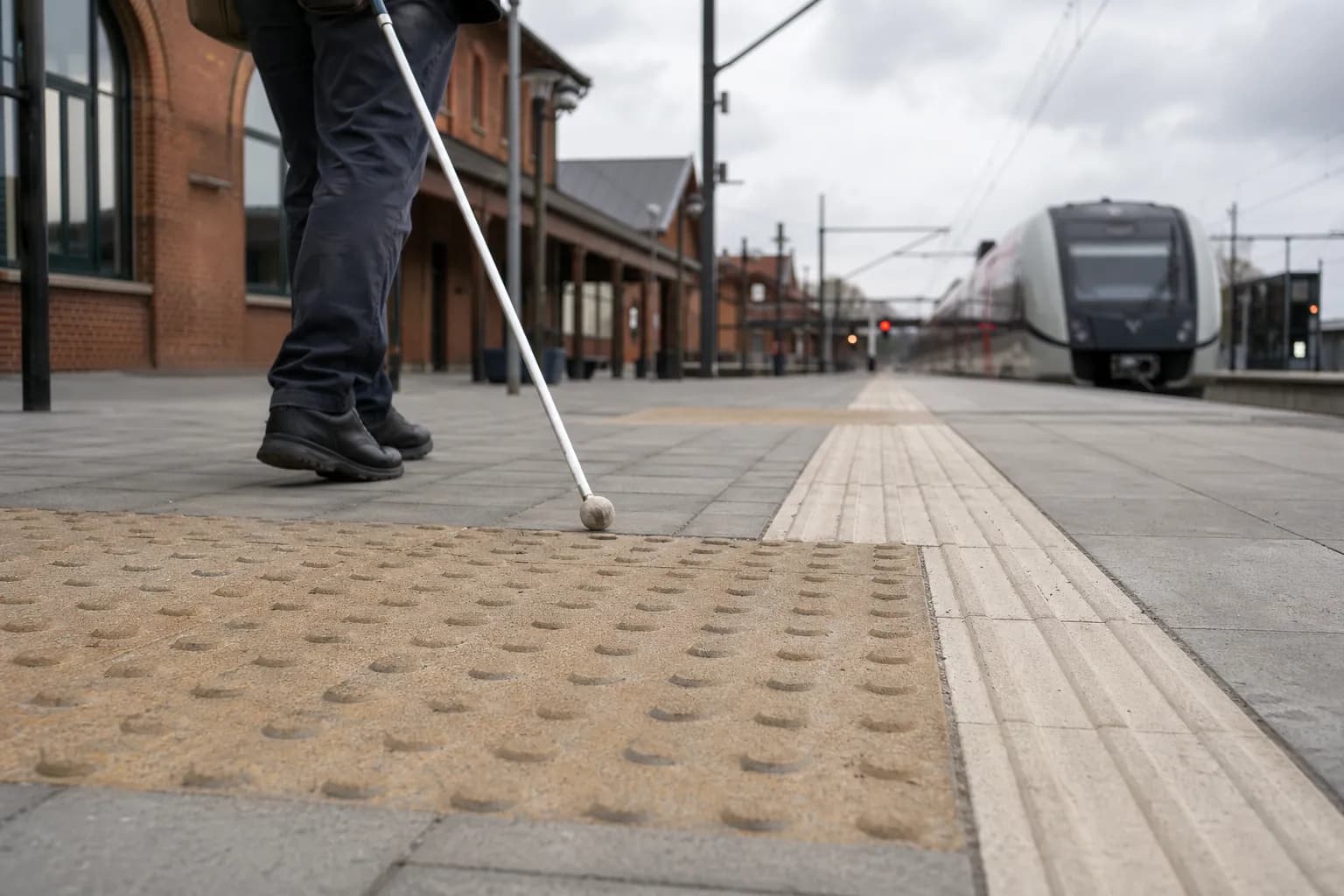 Banedanmark forbedrer tilgængeligheden for blinde og svagtseende på Roskilde Station med nye ledelinjer.