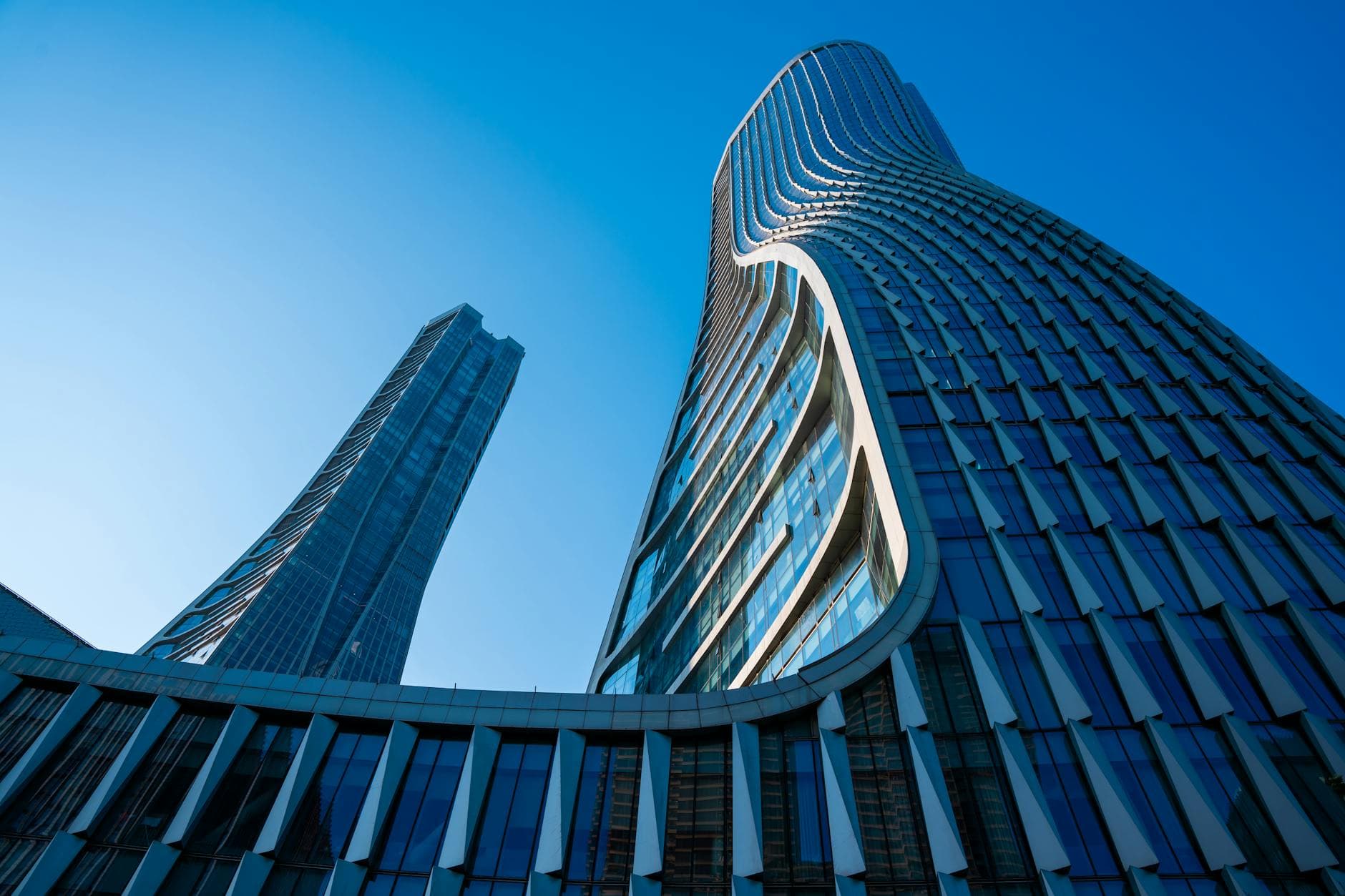 Modern skyscrapers of Hangzhou, Zhejiang, showcasing urban architectural elegance.