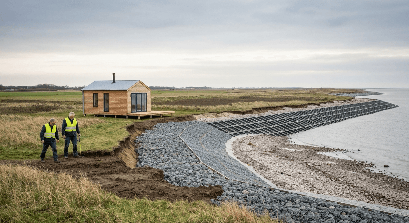 Landskab med solceller og natur der illustrerer nye planregler for landzoner
