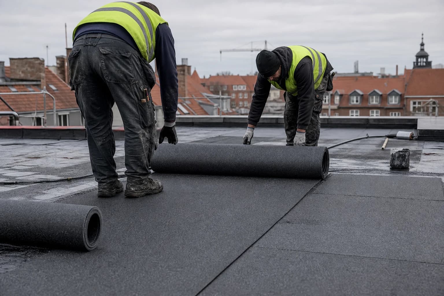 Produktion og montering af tagpap i byggebranchen