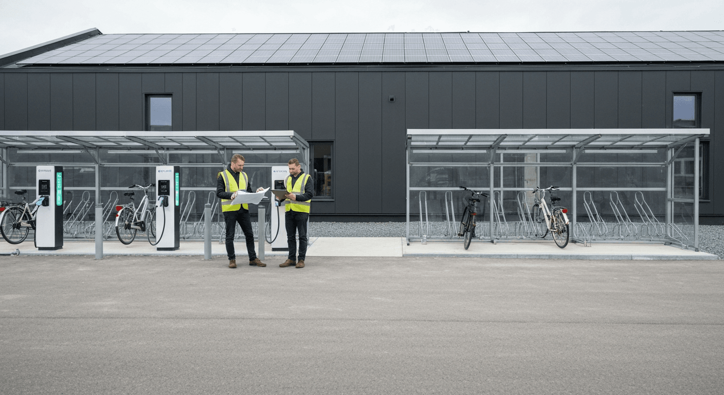 Nye byggeprojekter integrerer solceller og ladestandere i designet