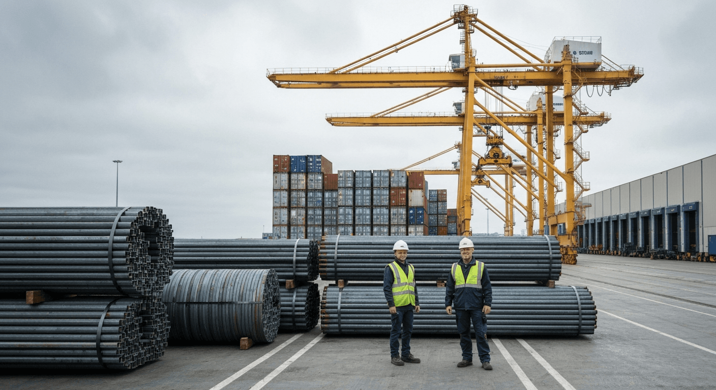 Containerskibe i en europæisk havn illustrerer EU's fokus på at sikre fair konkurrence gennem nye toldregler.