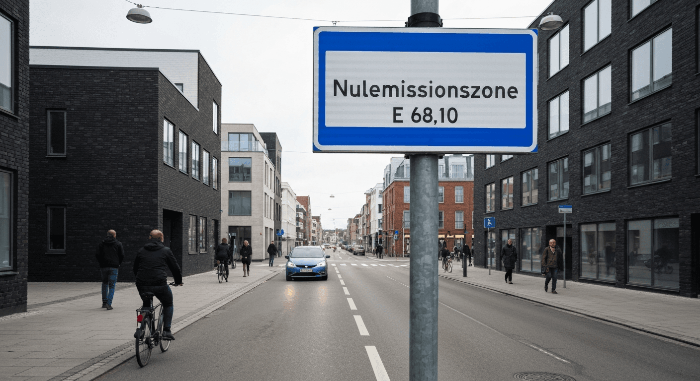 Nye færdselstavler skal fremover markere grænserne for nulemissionszoner i byerne.