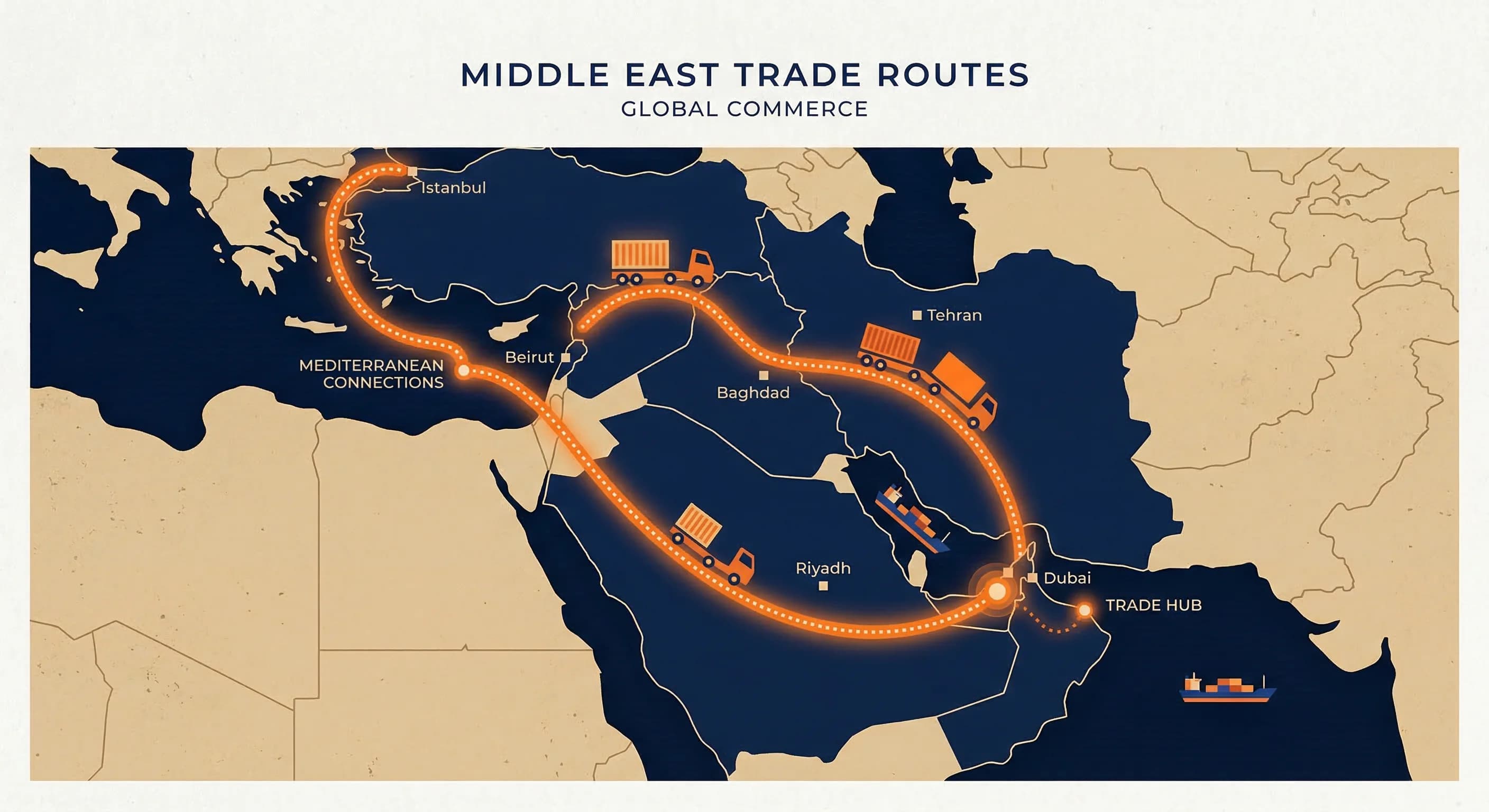 Nye transitruter i Mellemøsten skal sikre den globale varehandel mod forsinkelser