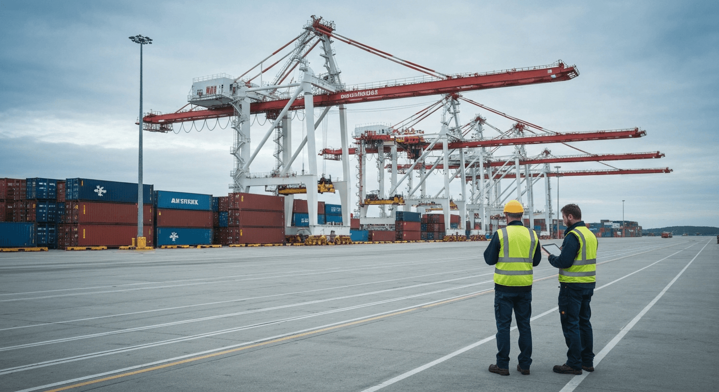 Containerhavn hvor varer importeres til EU under de nye toldregler