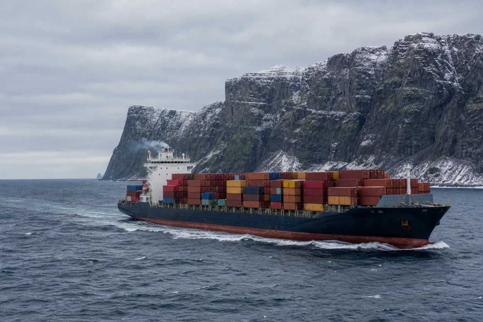 Skibsfart i Nordatlanten, der nu er udpeget som ny emissionskontrolzone.