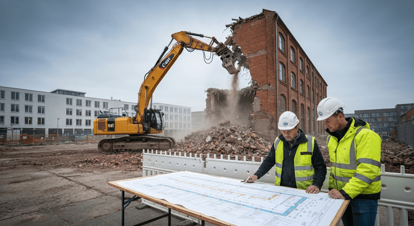 Nedrivningsprojekter stiller store krav til tidsplanlægning i offentlige udbud.