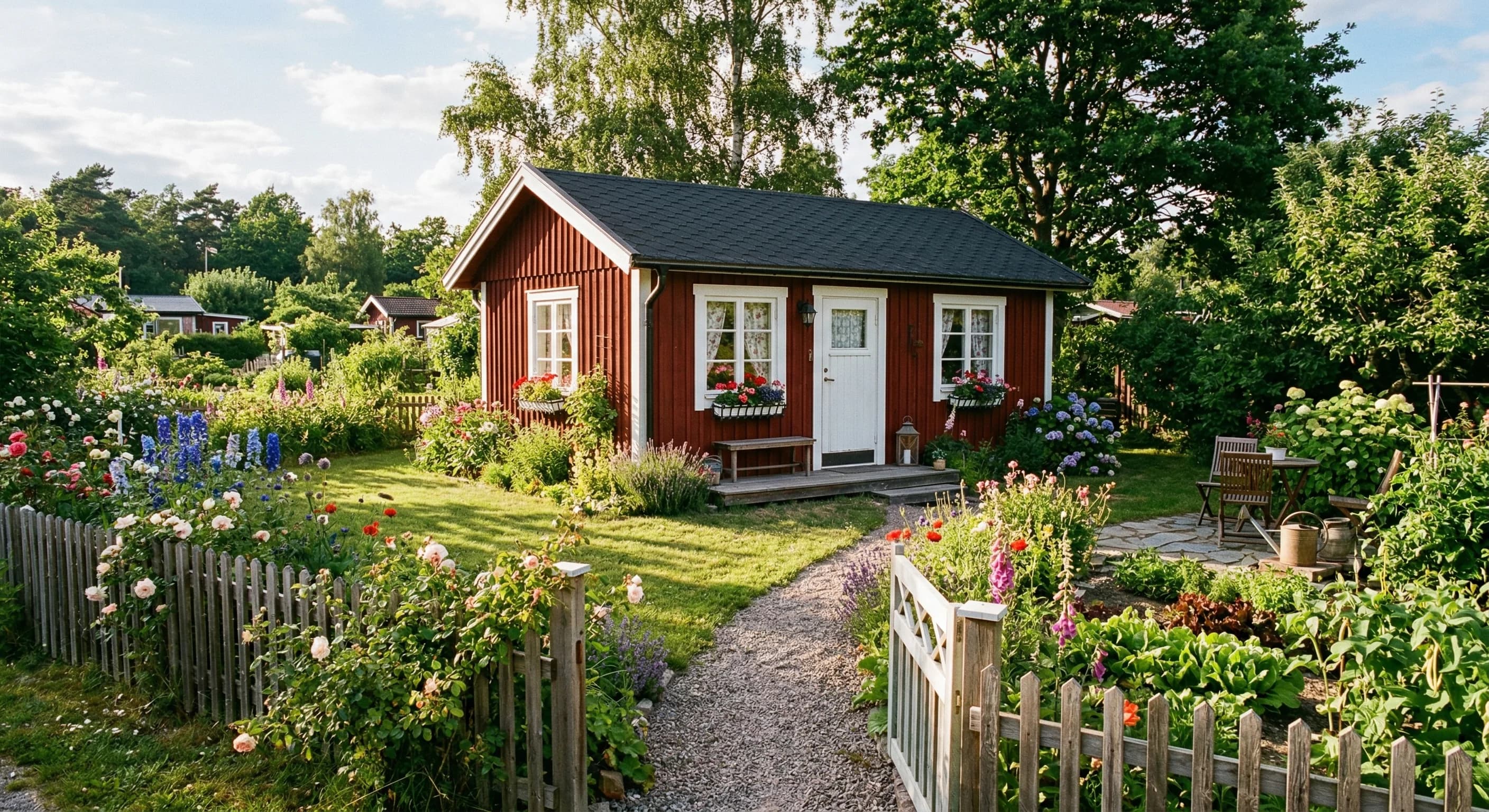 Et kolonihavehus, hvor ejeren har modtaget et påbud om nedrivning.