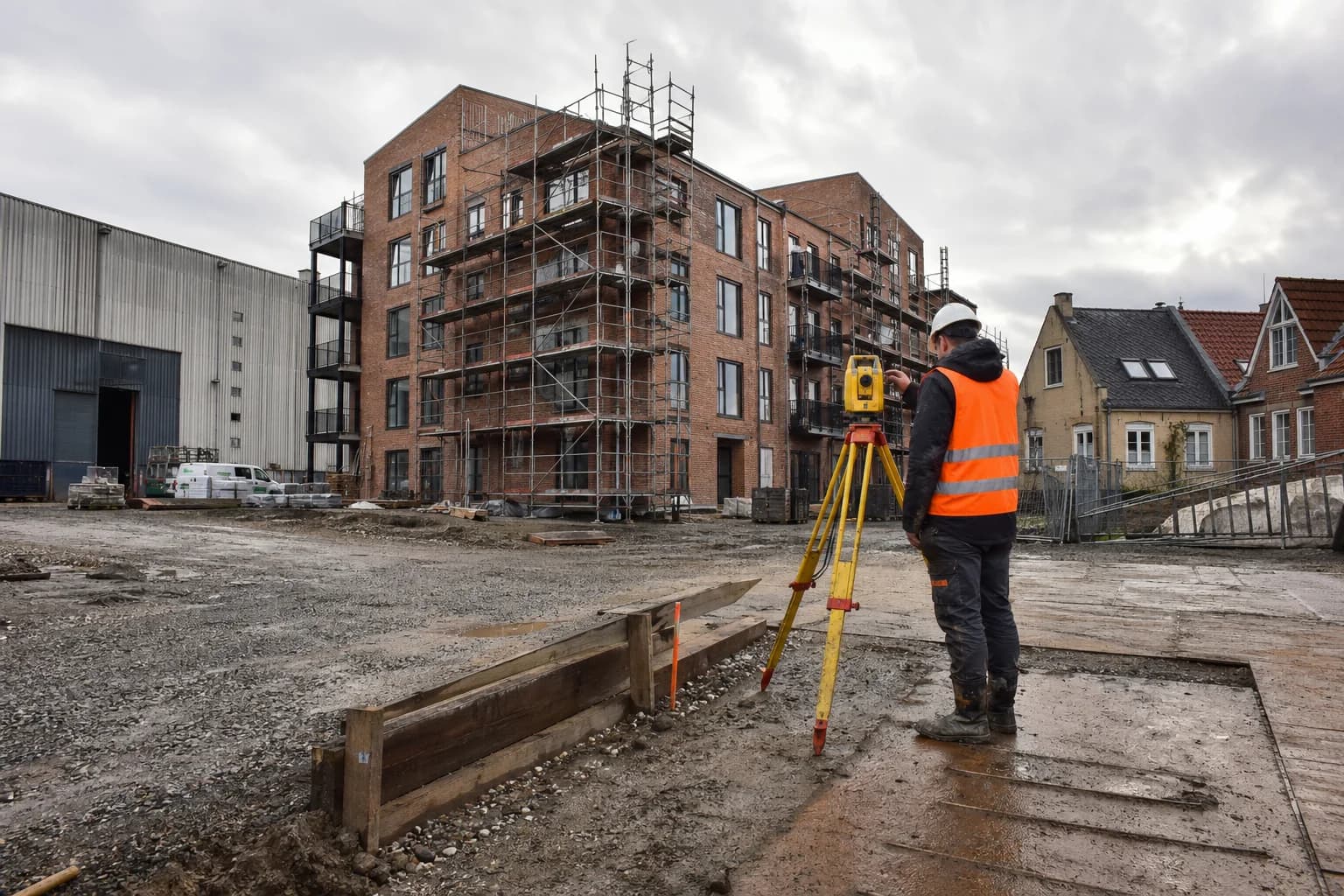 Byggeplads for midlertidige boliger i Aarhus Kommune